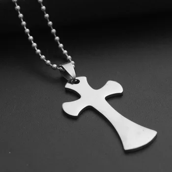 10buc Oțel Inoxidabil Dragoste Inima Cruce de binecuvântare Colier simplu Religia Creștină Isus Cruce Credința norocos Colier de bijuterii cadou