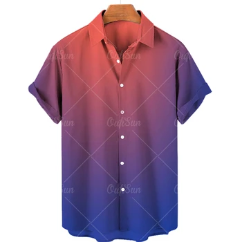 2023 Nou de Îmbrăcăminte pentru Bărbați Cămăși Hawaiiene 3d Gradient Om Tricou Maneci Scurte Topuri de Moda Streetwear Liber Supradimensionate Îmbrăcăminte 5xl