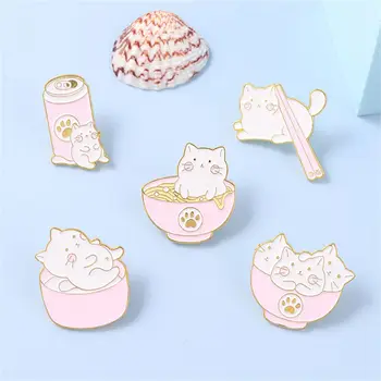 Cadou Amuzant Pisica Roz Desene Animate Bijuterii Genti Broșe Insigna Email Ace De Pin Rever
