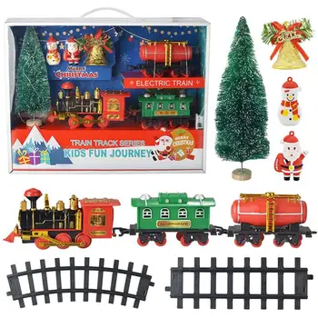 Crăciun Tren Electric Jucarii Mini Tren Cu Lumini Si Sunet Vagoane De Tren Și Piese De Jucării De Crăciun Cadouri De Ziua De Nastere Pentru Copii