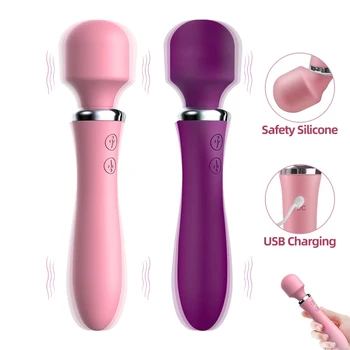 G Spot Dildo Vibrator 10 Moduri de Vibrare Puternic AV Bagheta pentru Masaj Adult Jucarie Sexuala pentru Femeie Stimula Clitorisul Femeie Penis artificial Jucarii Erotice