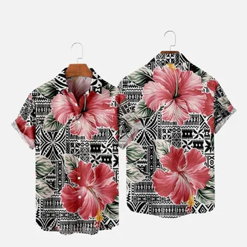 Moda pentru bărbați Tricou Hawaii Tropicale Camicias de Imprimare 3d Confort Casual, Un singur Buton de Camasa Maneca Scurta Beach Supradimensionate, Haine 1