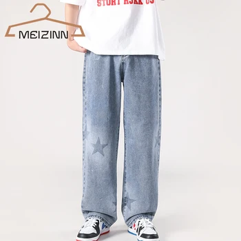 Oamenii Y2K Blugi 2022 Streetwear Hip Hop Star Imprimare Pantaloni Barbati Casual Moda coreeană Harajuku Harlan Blugi Largi Picior Pantaloni Barbati