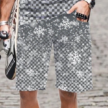 Pantaloni Scurți pentru bărbați Rece Fulg de nea de Model Casual Înot costum de Baie Vrac Imprimate 3D Amuzant Talie Elastic Harajuku Vara Streetwear Om