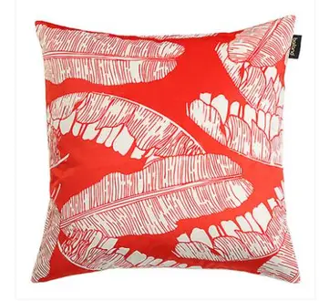 Portocaliu roșu frunze de banane catifea print model de camera îmbrățișare față de pernă Canapea îmbrățișare față de pernă