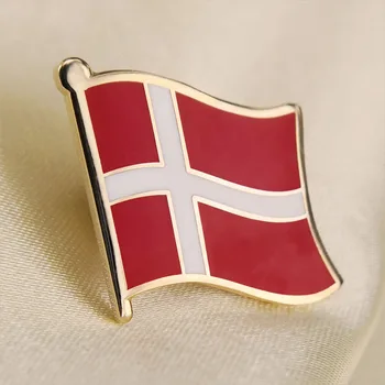 Smalț Moale Danemarca Flag Ace De Rever