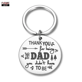 Tații Zi Cadouri pentru Tata Vitreg Cadouri Breloc pentru Pas Tati Mulțumesc că Ești Tatăl Meu Oameni Cheie Inel Tatăl Adoptiv